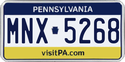 PA license plate MNX5268