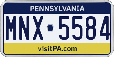 PA license plate MNX5584
