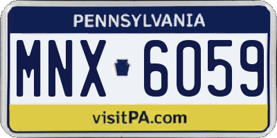PA license plate MNX6059