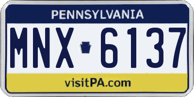 PA license plate MNX6137