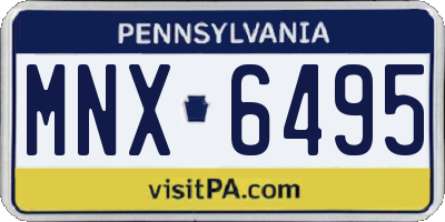 PA license plate MNX6495