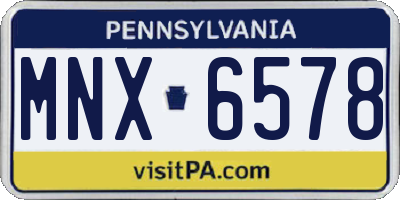PA license plate MNX6578