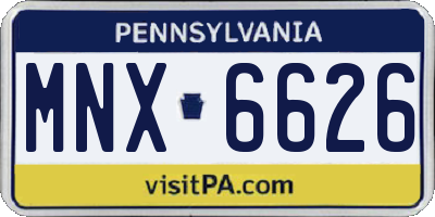 PA license plate MNX6626