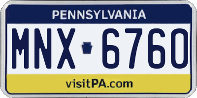 PA license plate MNX6760