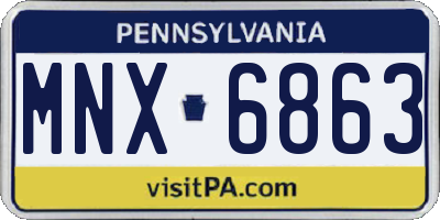 PA license plate MNX6863