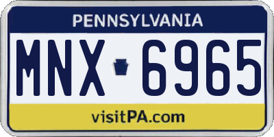 PA license plate MNX6965