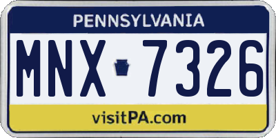 PA license plate MNX7326