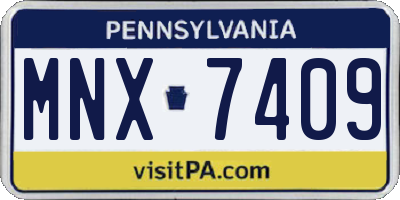 PA license plate MNX7409