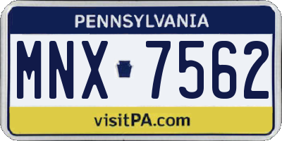 PA license plate MNX7562