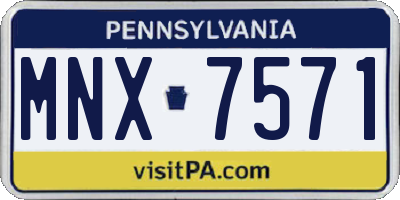 PA license plate MNX7571