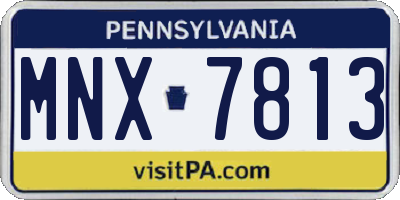 PA license plate MNX7813