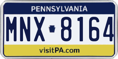 PA license plate MNX8164