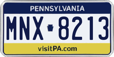 PA license plate MNX8213