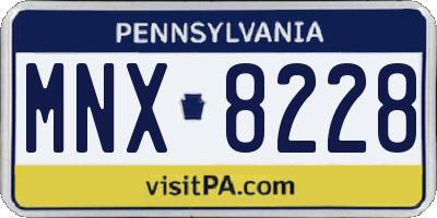 PA license plate MNX8228