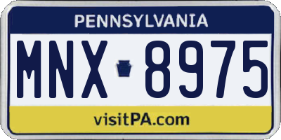 PA license plate MNX8975