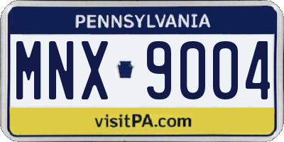 PA license plate MNX9004