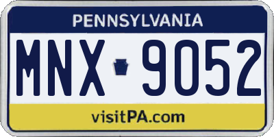 PA license plate MNX9052