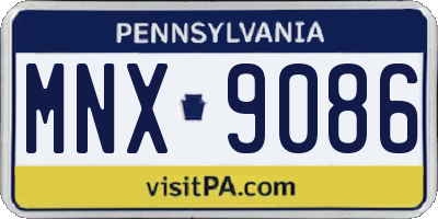 PA license plate MNX9086