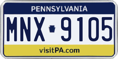 PA license plate MNX9105