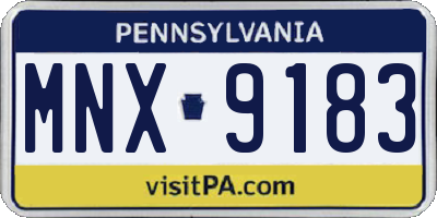 PA license plate MNX9183