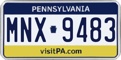 PA license plate MNX9483