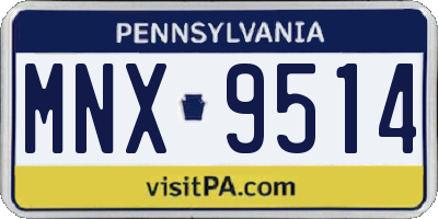 PA license plate MNX9514