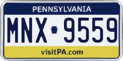 PA license plate MNX9559