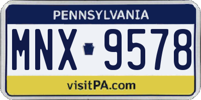 PA license plate MNX9578
