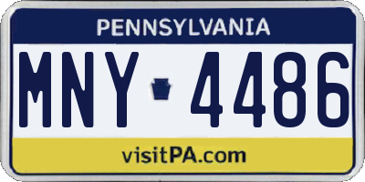 PA license plate MNY4486