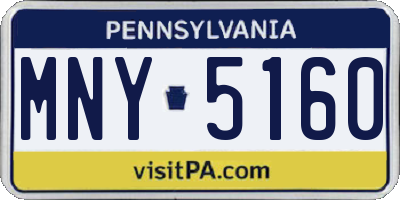 PA license plate MNY5160