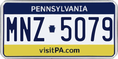 PA license plate MNZ5079