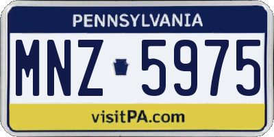 PA license plate MNZ5975
