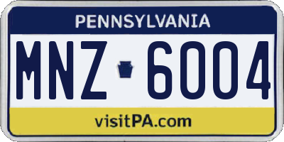 PA license plate MNZ6004