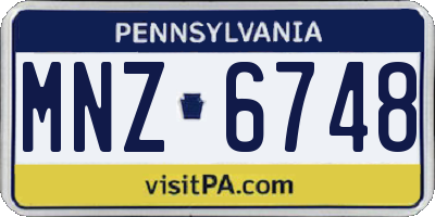 PA license plate MNZ6748