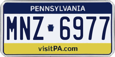 PA license plate MNZ6977