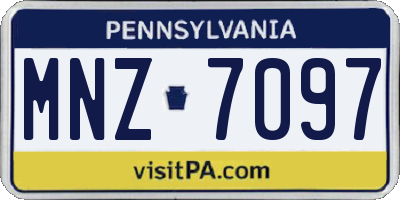 PA license plate MNZ7097