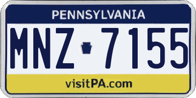 PA license plate MNZ7155