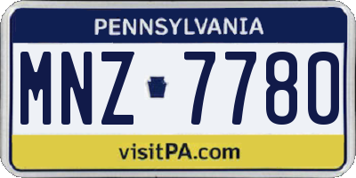 PA license plate MNZ7780