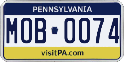 PA license plate MOB0074