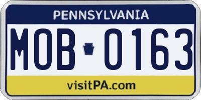 PA license plate MOB0163