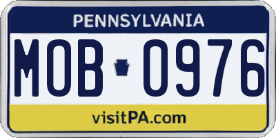 PA license plate MOB0976