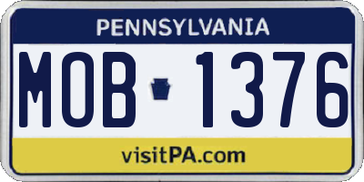 PA license plate MOB1376
