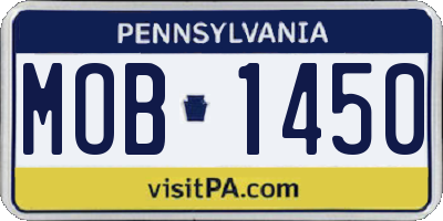 PA license plate MOB1450