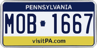 PA license plate MOB1667