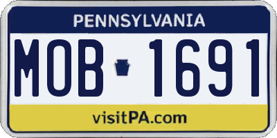PA license plate MOB1691
