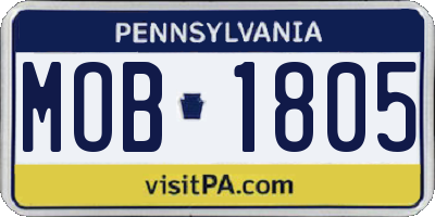 PA license plate MOB1805