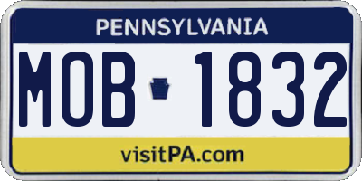 PA license plate MOB1832