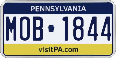 PA license plate MOB1844
