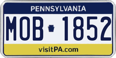 PA license plate MOB1852