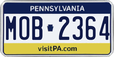 PA license plate MOB2364